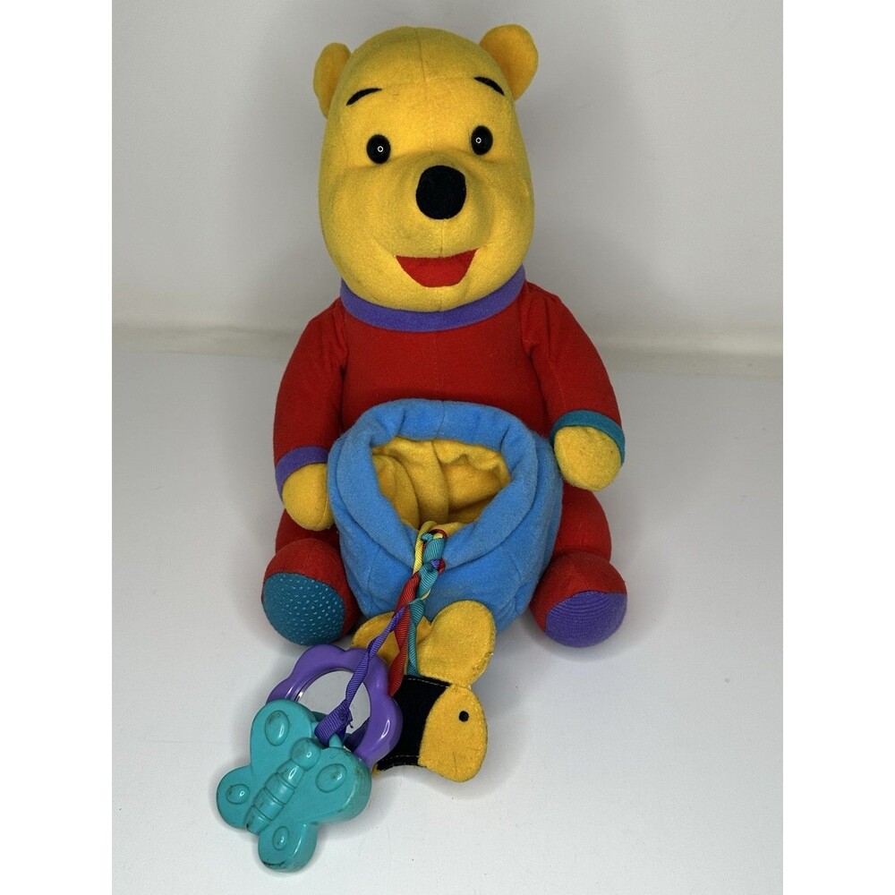 Winnie the Pooh Plush Activity Disney Baby Sensory Stuffed Bear Teether Crinkle